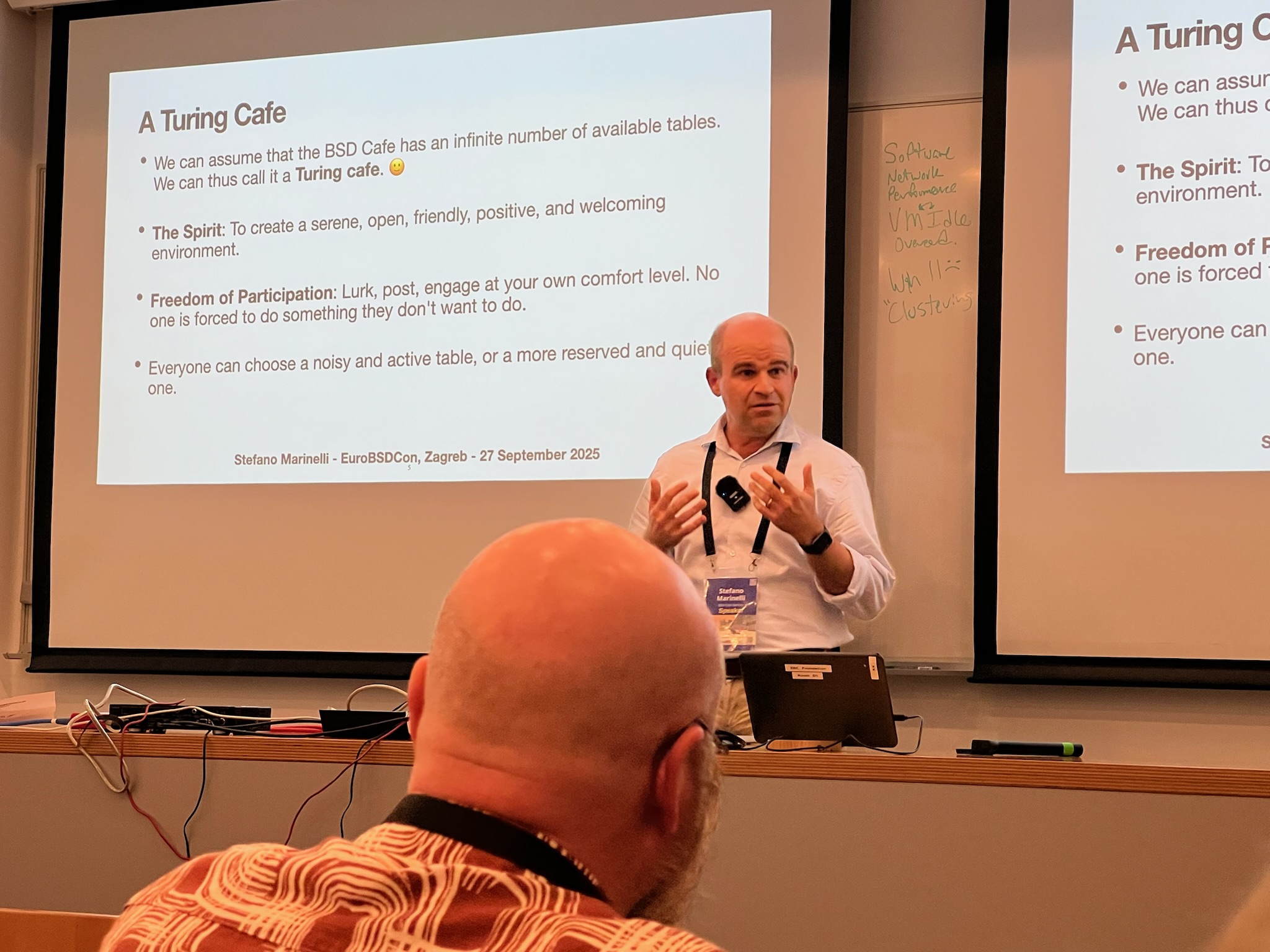 Me, presenting a slide